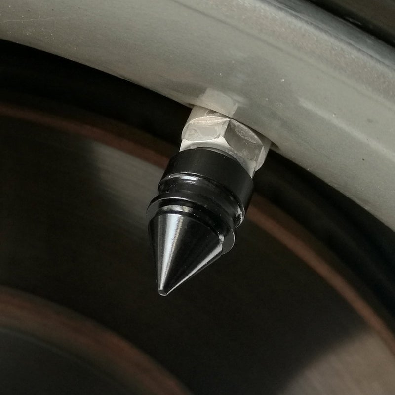 Senzeal 5X Impale Spike Style Polished Aluminium Alloy Valve Stem Caps Black - Image 5